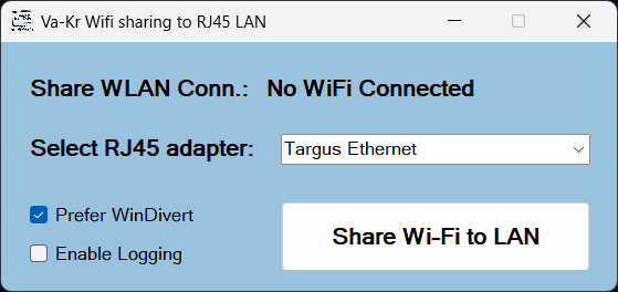 Náhled aplikace Va-Kr Wifi sharing to LAN-RJ45